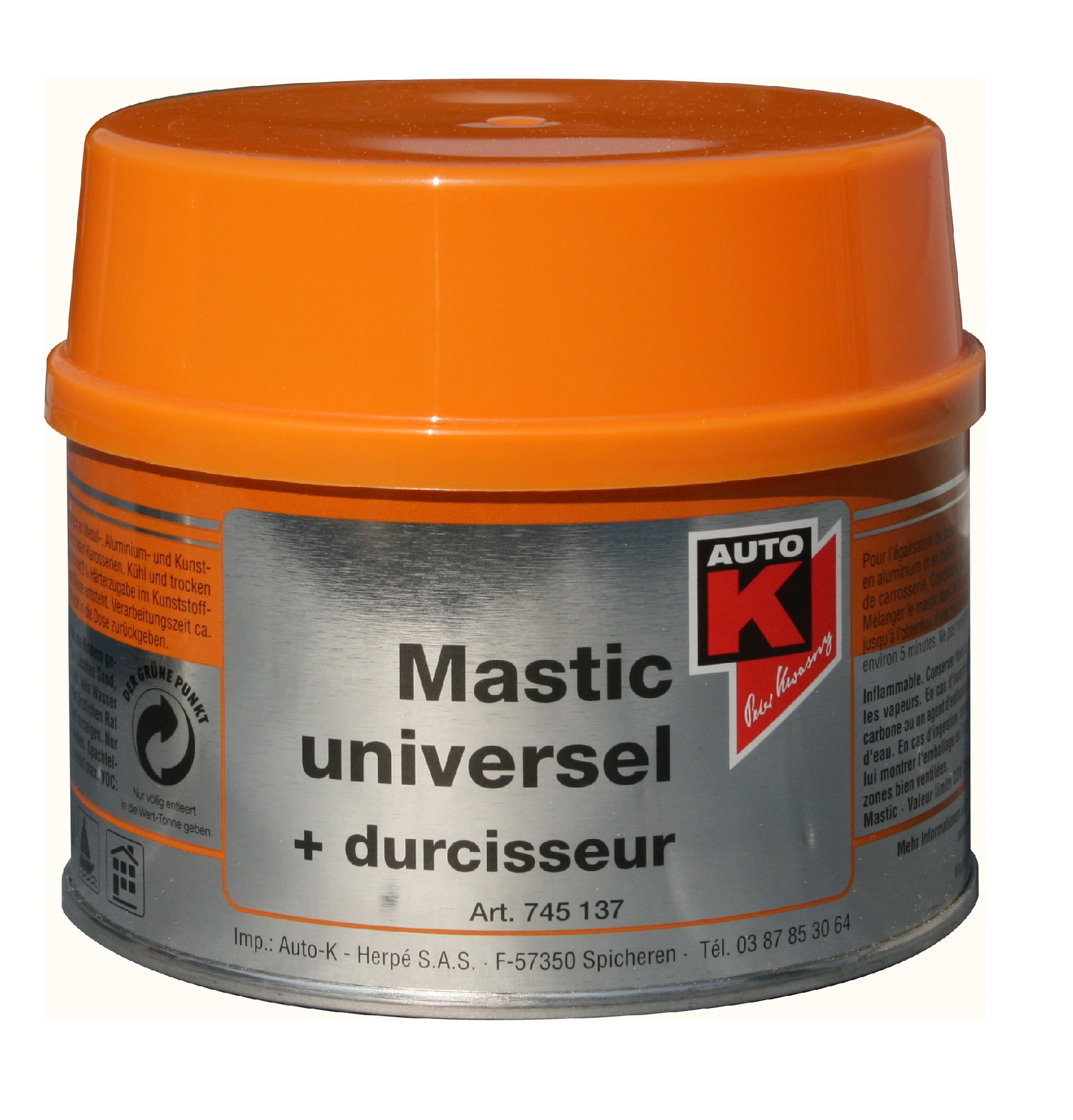 MASTIC UNIVERSEL 500GR + DURCISSEUR- AUTO-K 745137