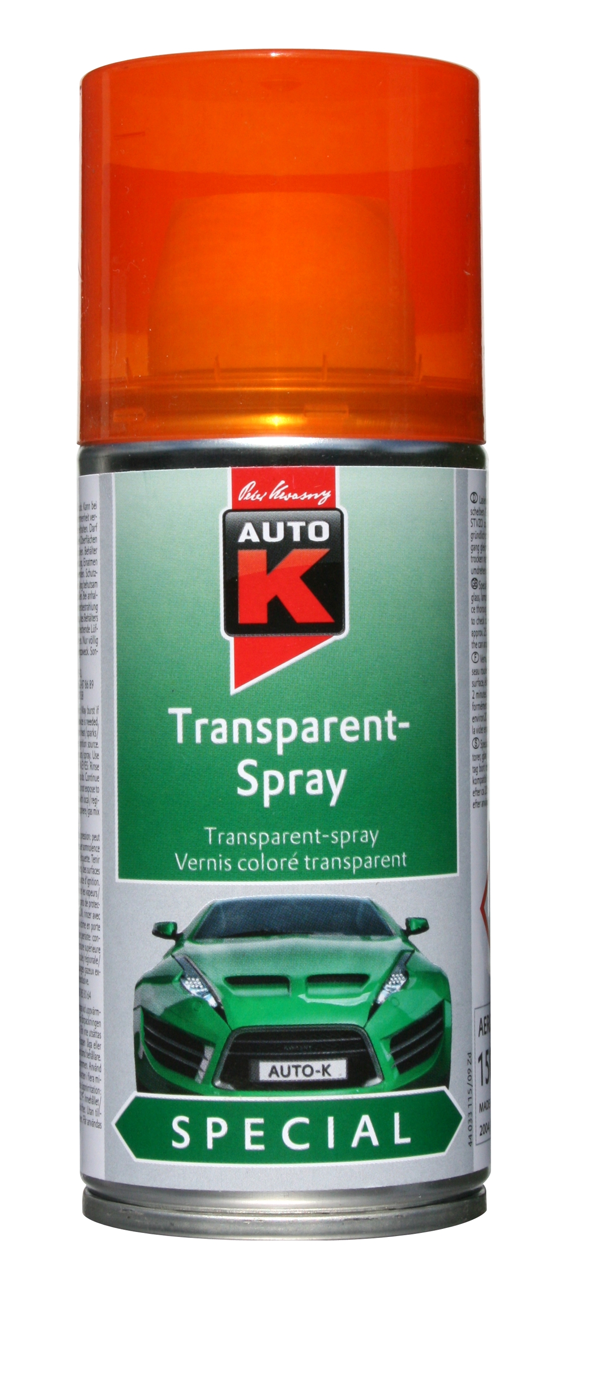 VERNIS ORANGE Transparent en Spray- AUTO K : 33118